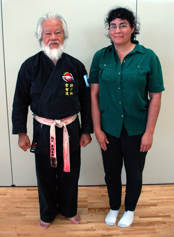 Bushido Kenkyukai instructor A. L. Gallegos with Grandmaster Fuse Kise in Japan, 2006